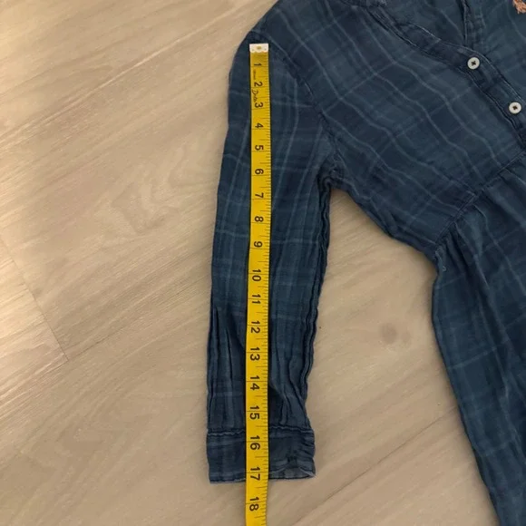 U.S. Polo Assn. Plaid Tunic Shirt Women Blue Button Down Long Sleeve Size Medium - Picture 9 of 15